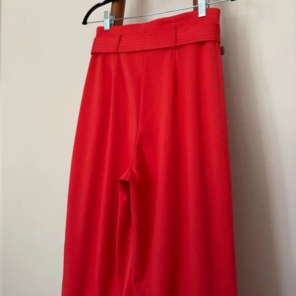 ANTONIO MELANI Vibrant Red-Orange Wide Leg Pants - Picture 11 of 13